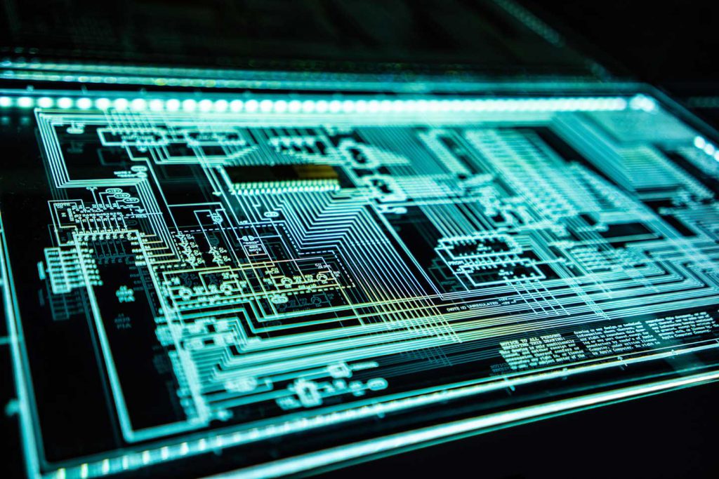 A closeup of a computers LED panel