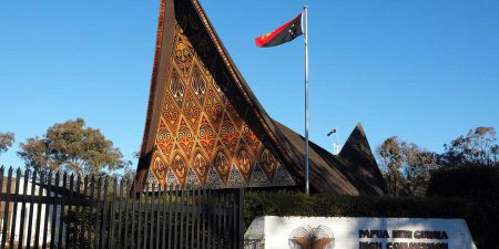The outside of the High Commission of Papua New Guinea to Australia