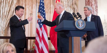 Vice President Biden Raises a Toast in Honor of Chinese President Xi at a State Luncheon at the State Department