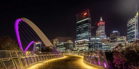 The skyline of Perth, Australia at night