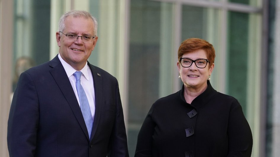 Australian Prime Minister Scott Morrison and Foreign Minister Marise Payne